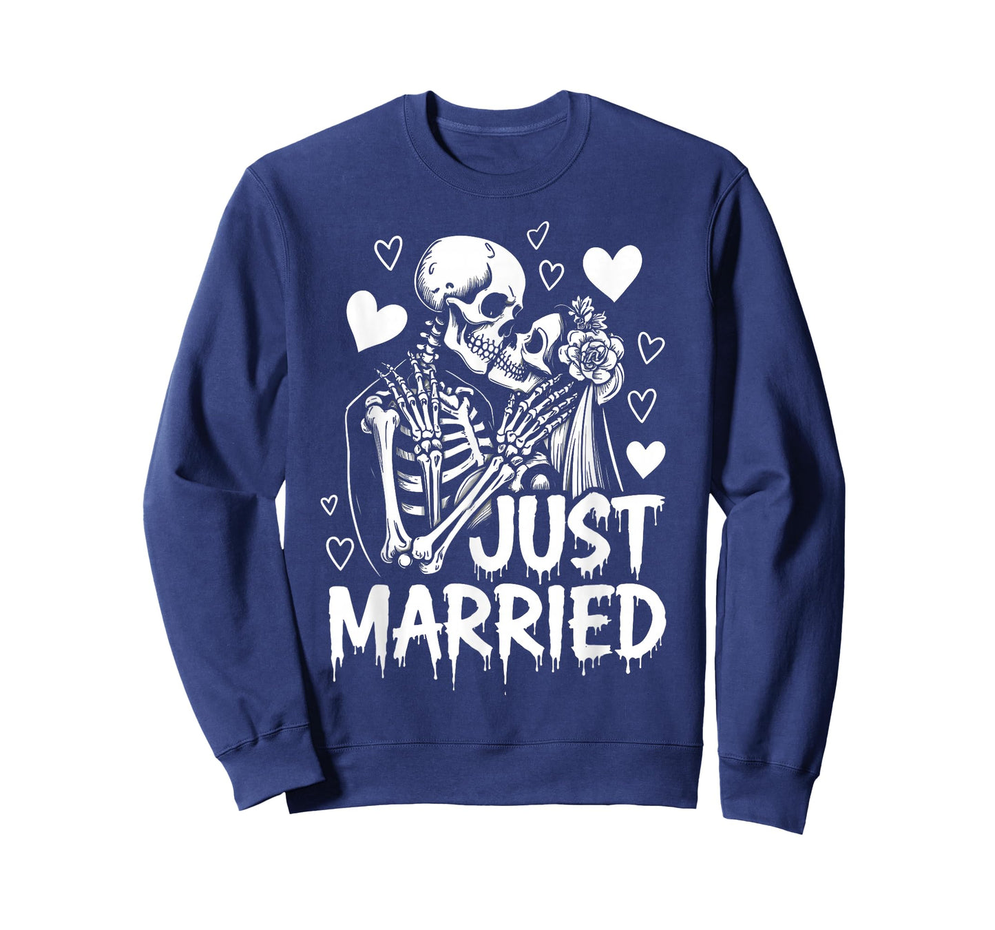 Just Married Skeletons Gothic Wedding Halloween Party T-Shirt