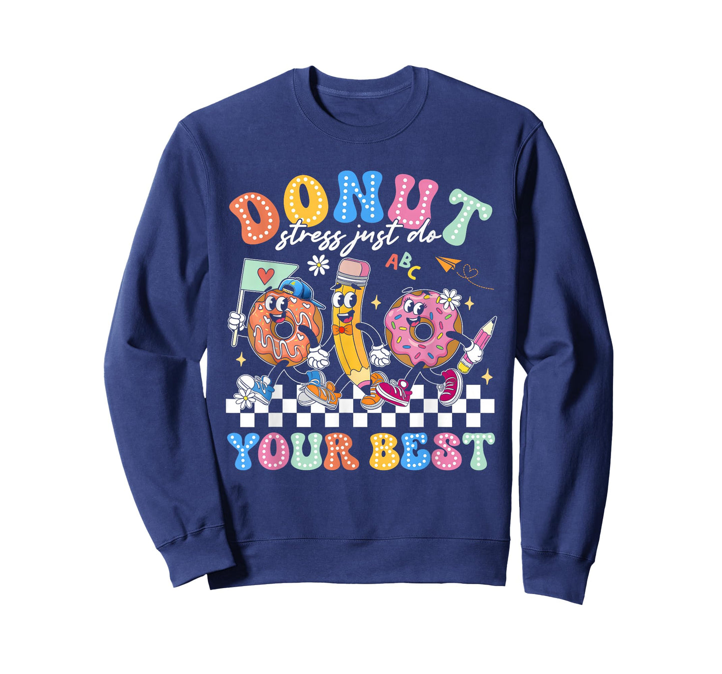 Groovy Donut Stress Just Do Your Best Testing Day Teachers T-Shirt