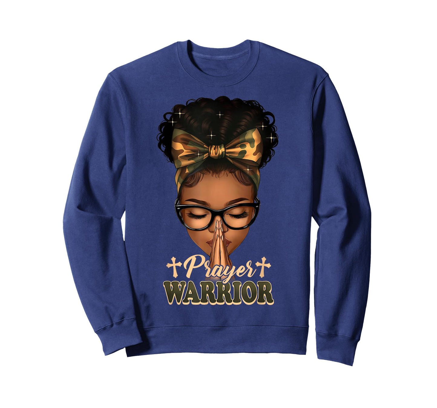 Prayer Warrior Christians Camo African American Afro Women T-Shirt