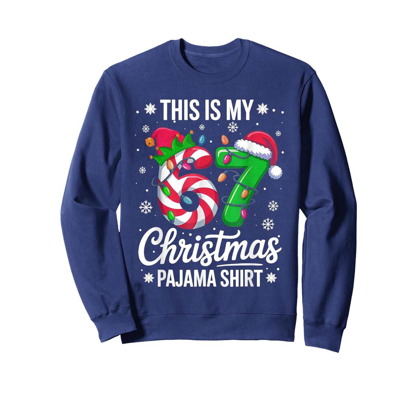 This My 67 Christmas Pajama Shirt 67 Meme Boys Girls T-Shirt
