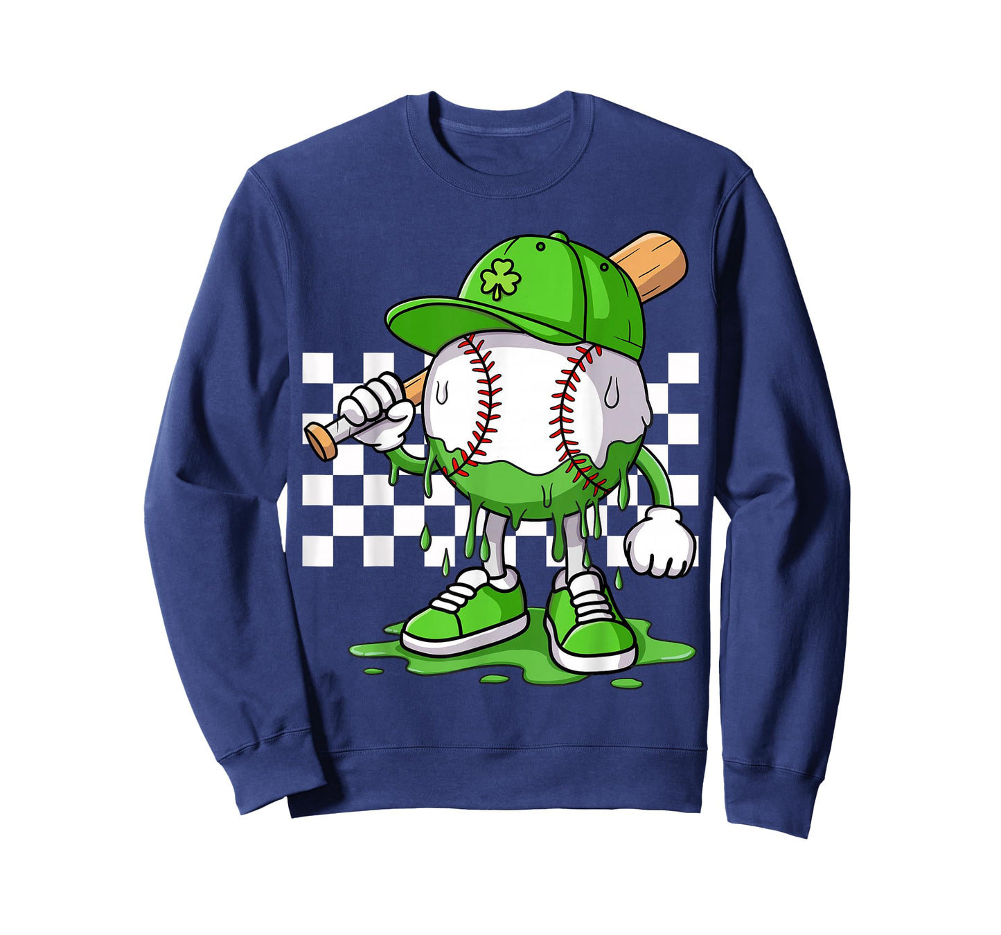 Boys Happy St Patricks Day Kids Baseball Ice Cream Drip T-Shirt