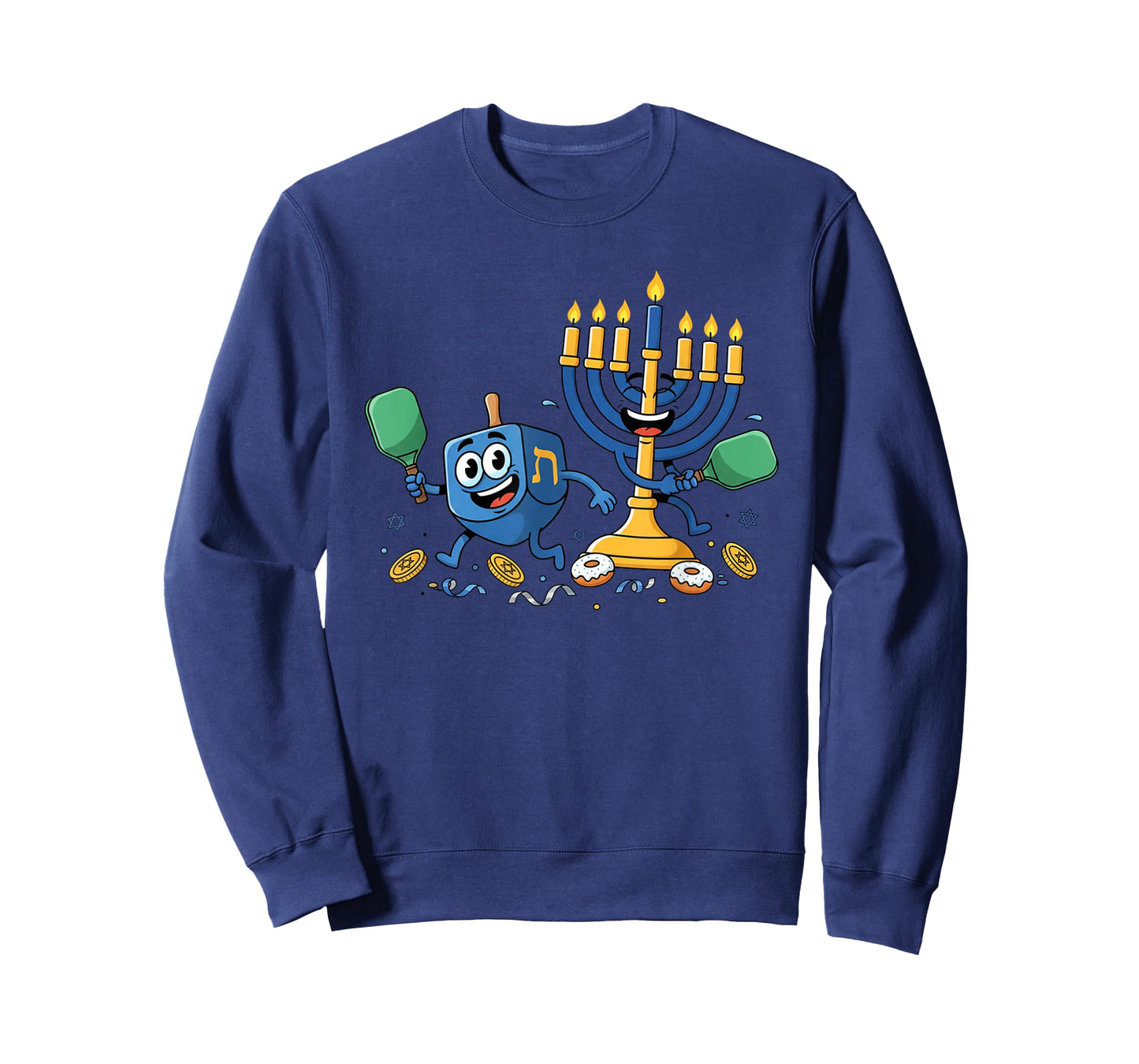 Funny Pickleball Dreidel Menorah Hanukkah Kids Womens Mens T-Shirt
