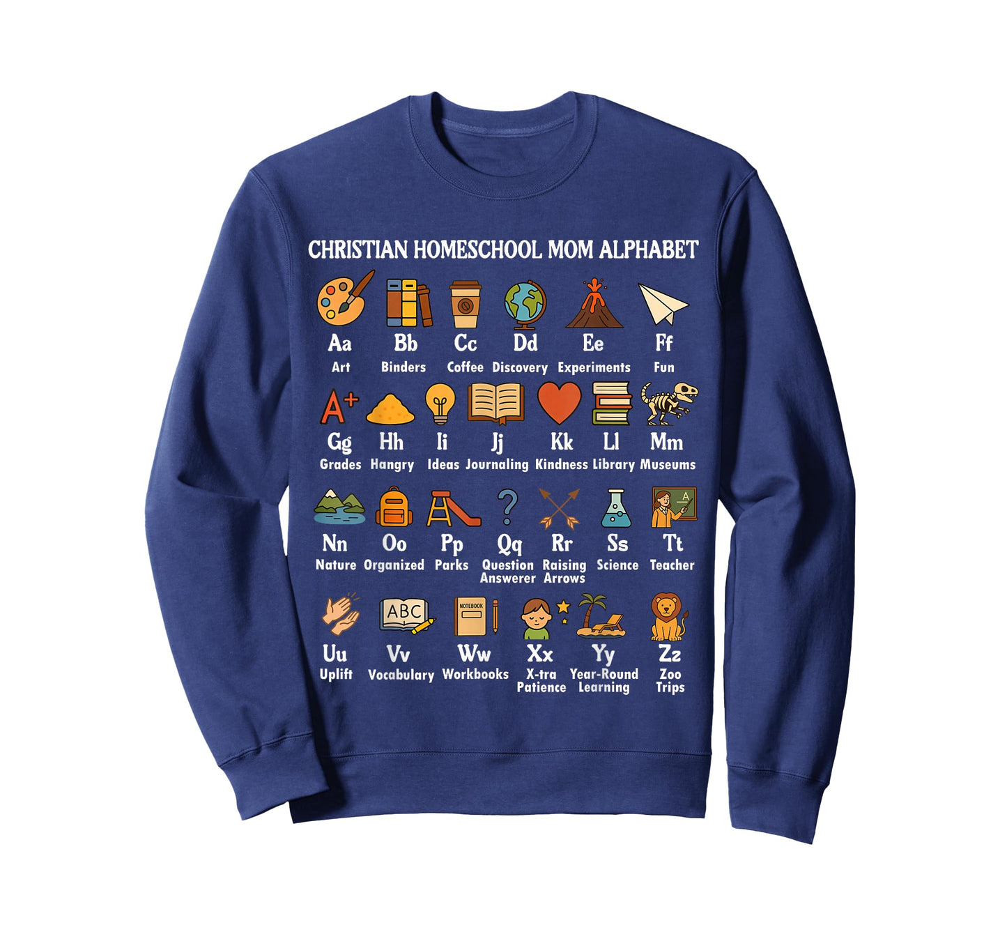 Homeschooling CC Mama Christian Homeschool Mom Alphabet T-Shirt