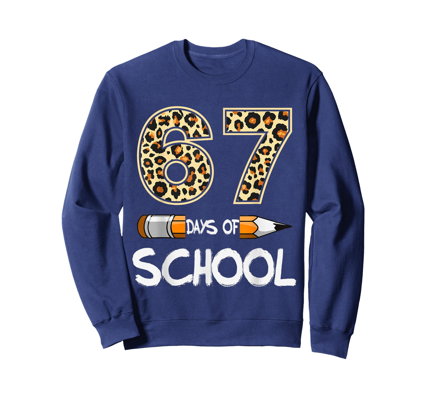 6 7 Meme Six Seven Leopard Teacher Kids 67 Days of School T-Shirt