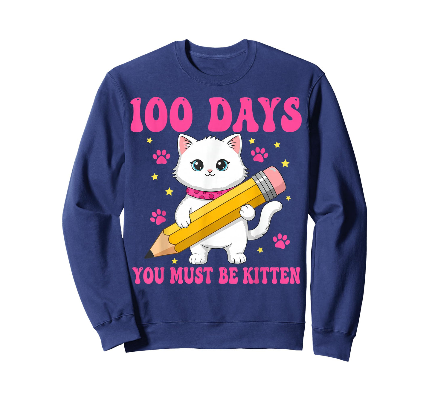 Kids 100 Days of School Cat for Girls 100th Day School Pink T-Shirt