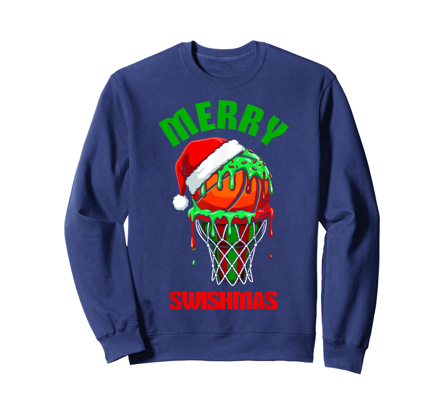 Merry Swishmas Basketball Ugly Christmas Xmas Men Boys Kids T-Shirt