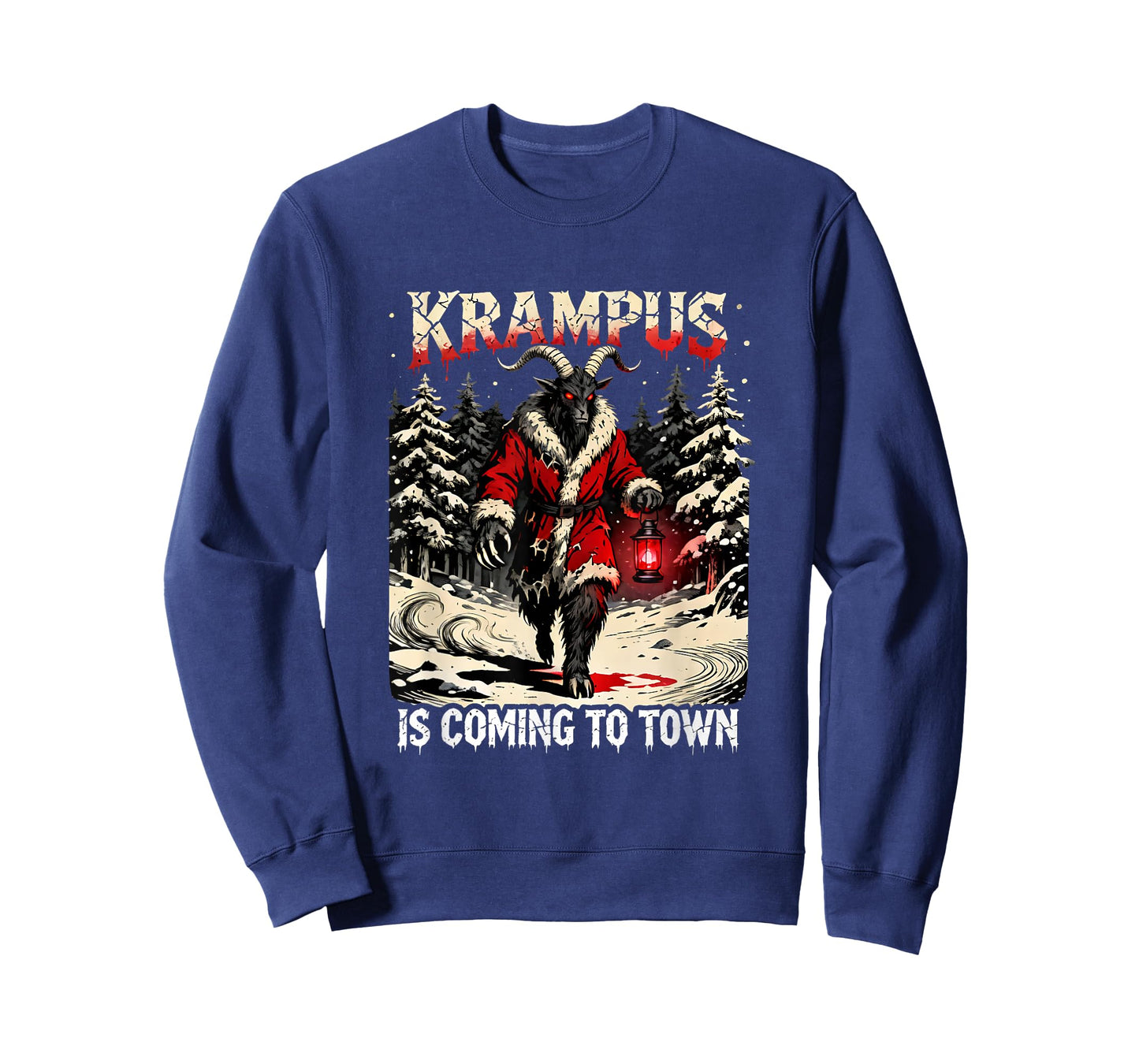 Krampus is Coming to Town Dark Christmas Xmas Horror Monster T-Shirt