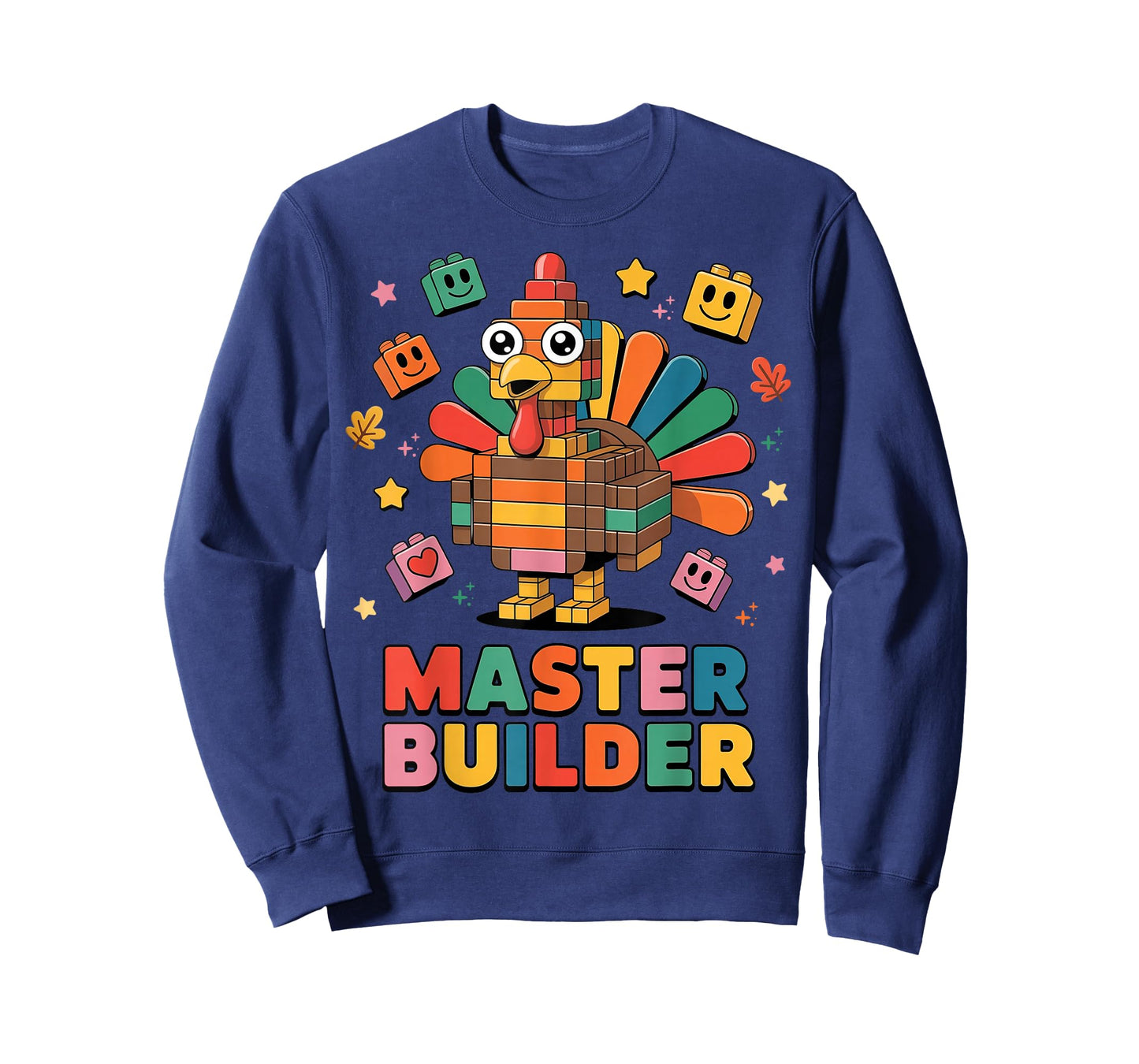 Master Builder Brick Building Blocks Turkey Thanksgiving T-Shirt