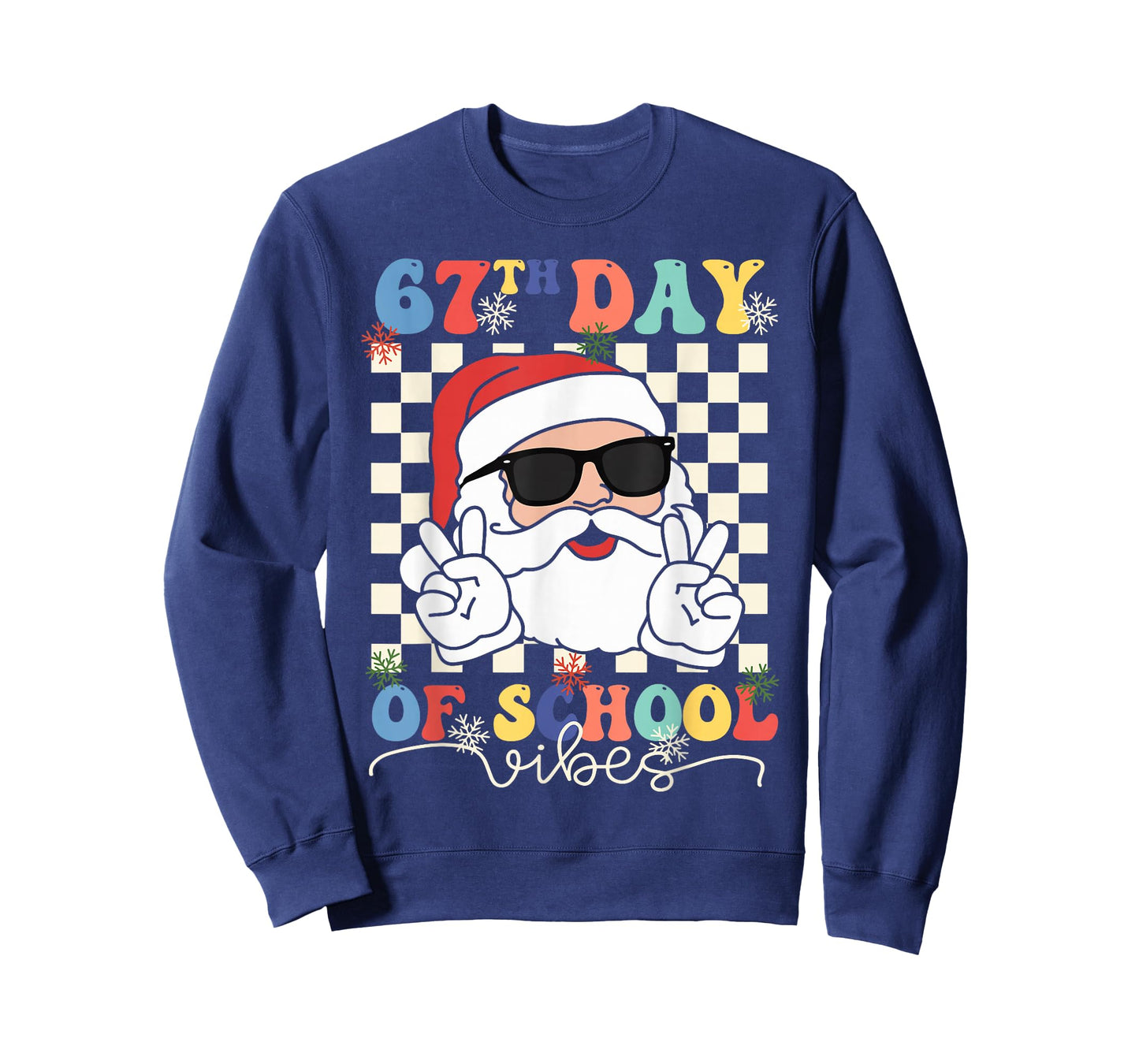 67th Day of School Vibe Funny Six Seven 67 Teacher Christmas T-Shirt