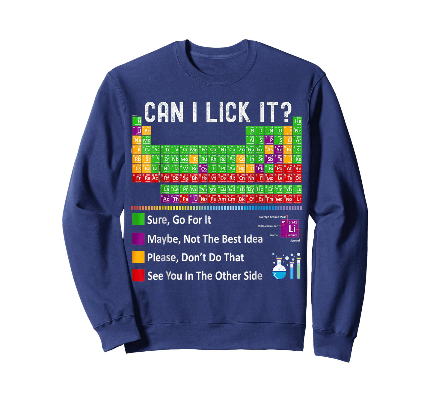 Can I Lick It Periodic Table Chart Science Teacher Cool Meme T-Shirt