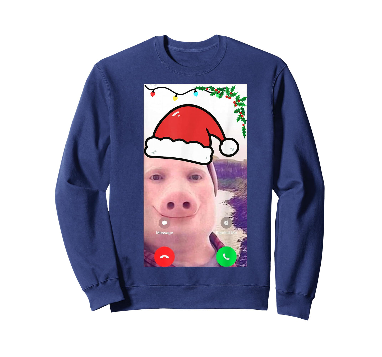 Funny gen z Humor brainrot Christmas John Pork Calling Meme T-Shirt
