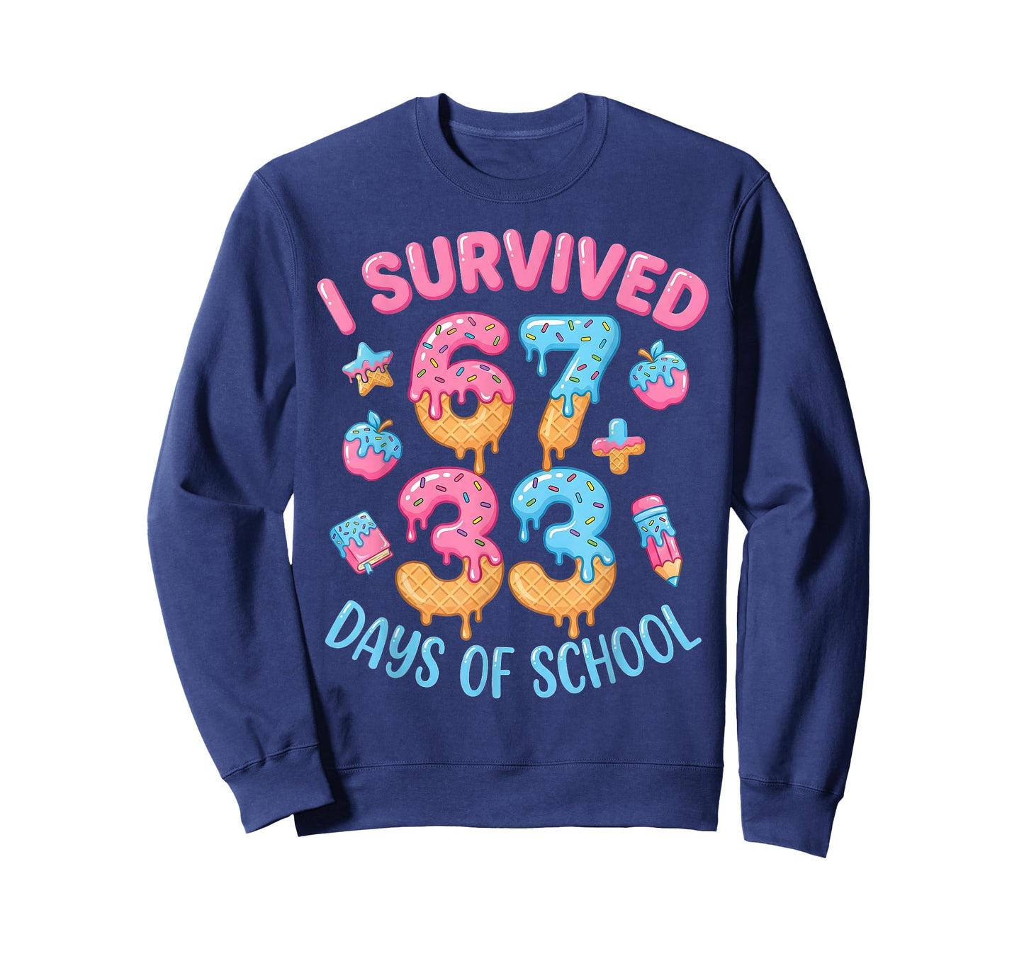 I Survived 100 Days of School 67+33 Days Teachers 100th Day T-Shirt