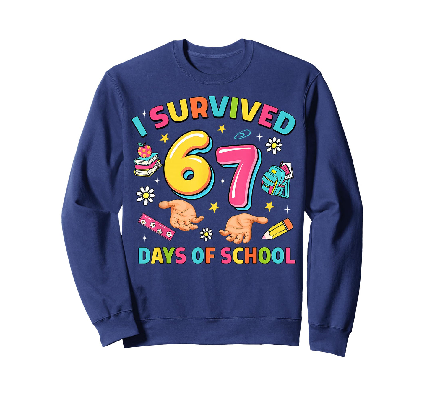I Survived 67 Days of School Funny Six Seven Meme Girl Boy T-Shirt