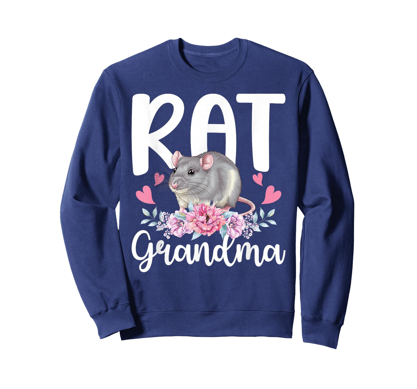 Rat Grandma Flowers Rat Owner Rat Lover Rat Grandmother T-Shirt