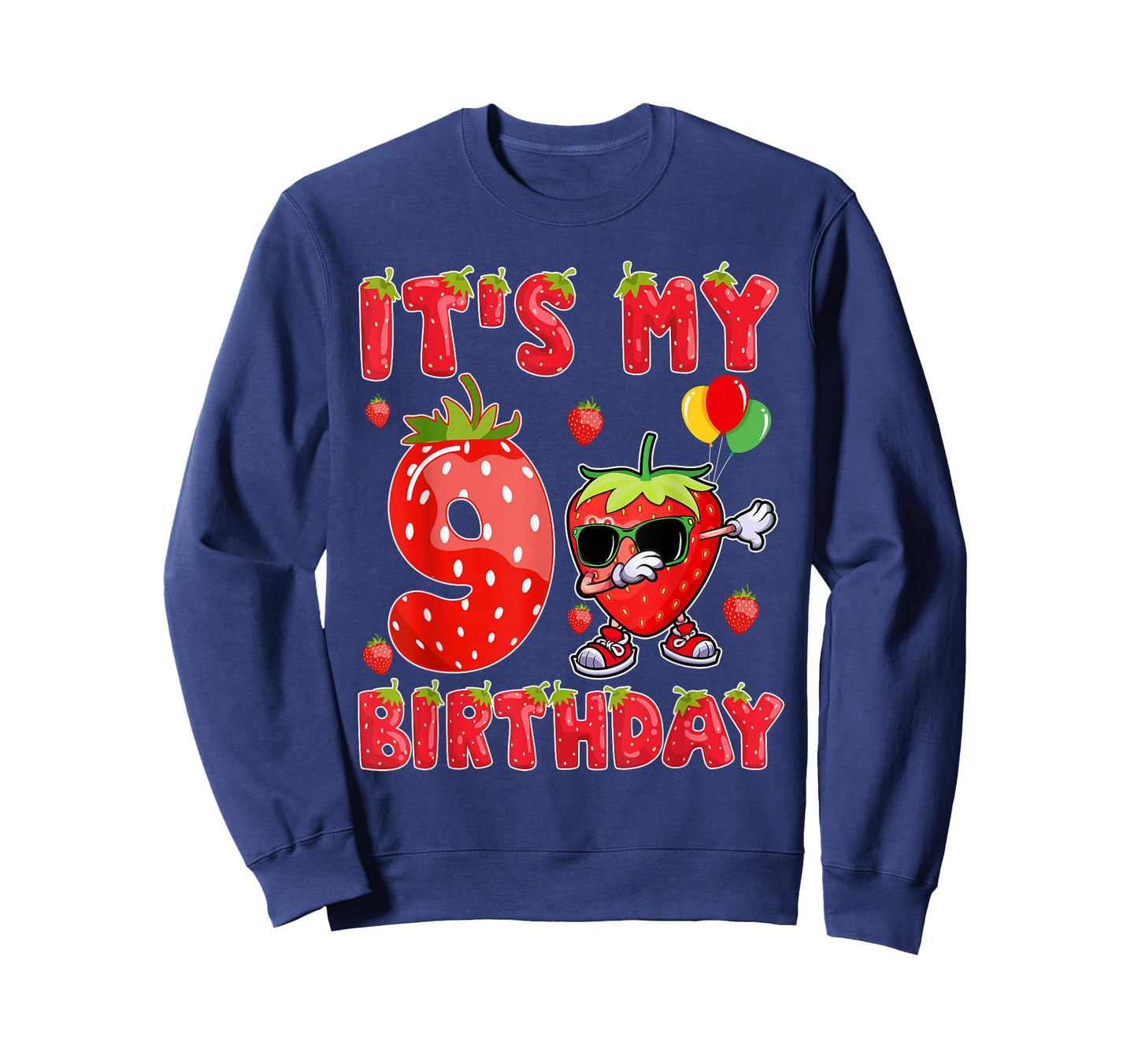 It's My 9th Birthday Girl Strawberry Theme 9 Year Old T-Shirt