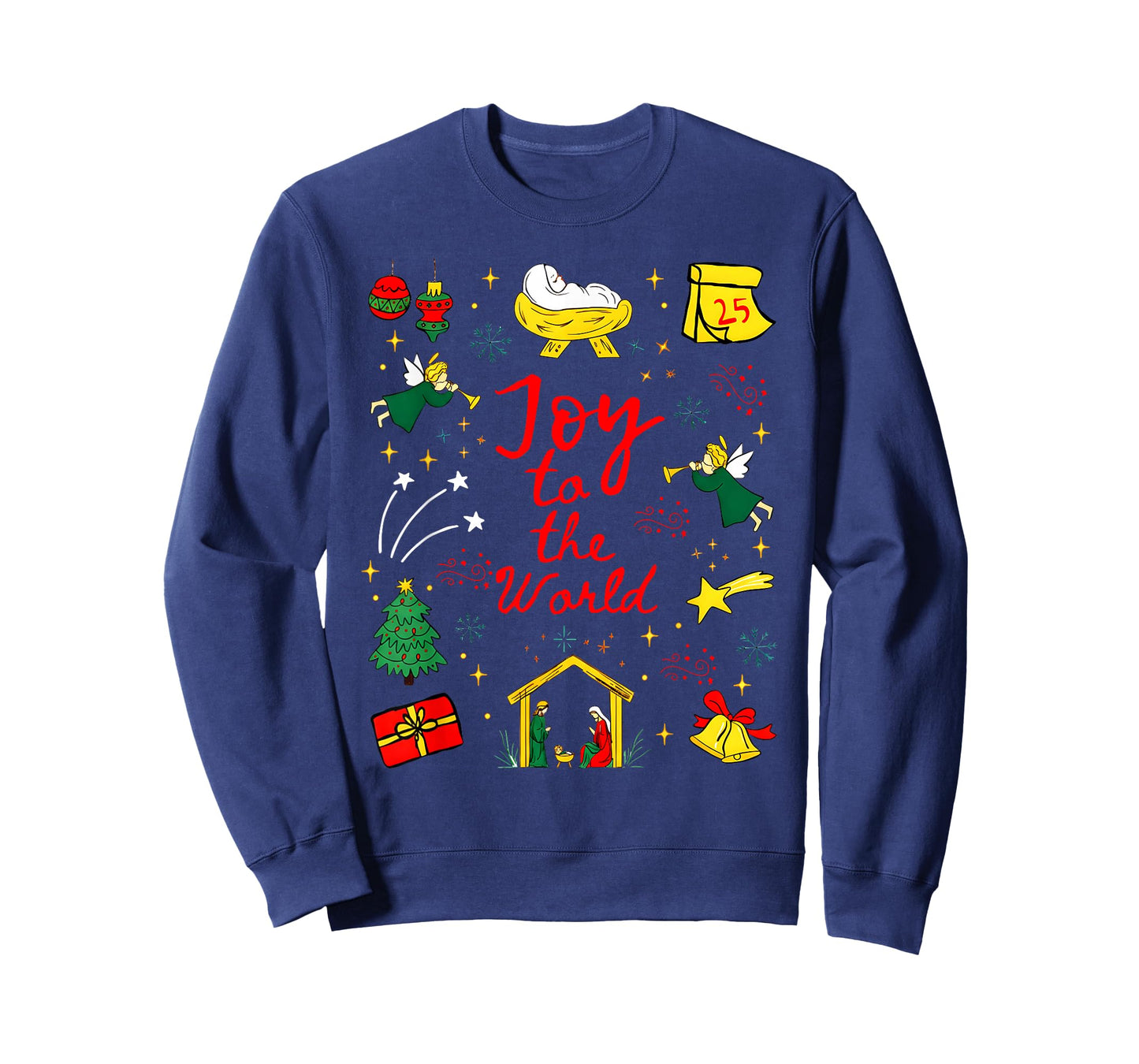 Joy to The World Nativity Christian Christmas Angels Faith T-Shirt