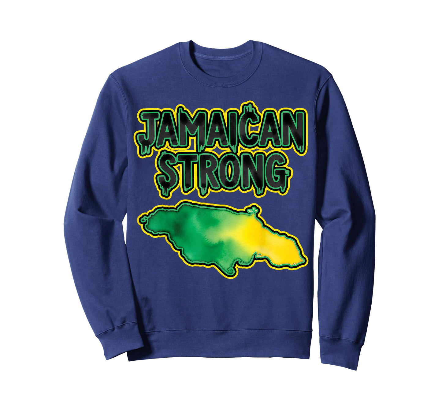 Jamaica Strong Shirt Watercolor Style Country Map Design T-Shirt