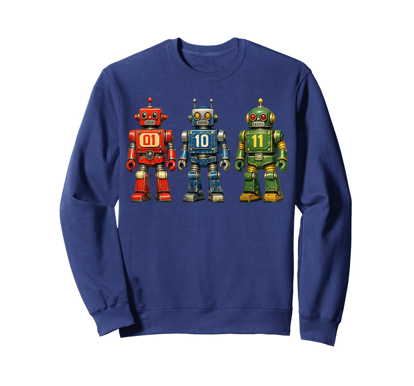 Binary Code Robot Retro 01 10 11 Programming Humor Vintage T-Shirt