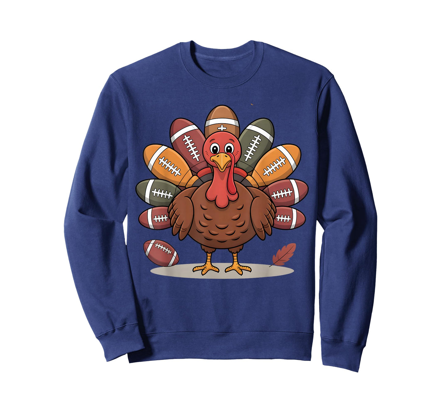 Thankful Football Turkey Thanksgiving Fall Boys Men Women T-Shirt
