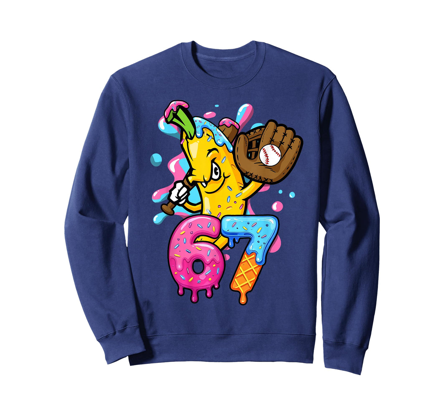67 Funny Baseball Drip Banana 6 7 Six Seven Meme T-Shirt