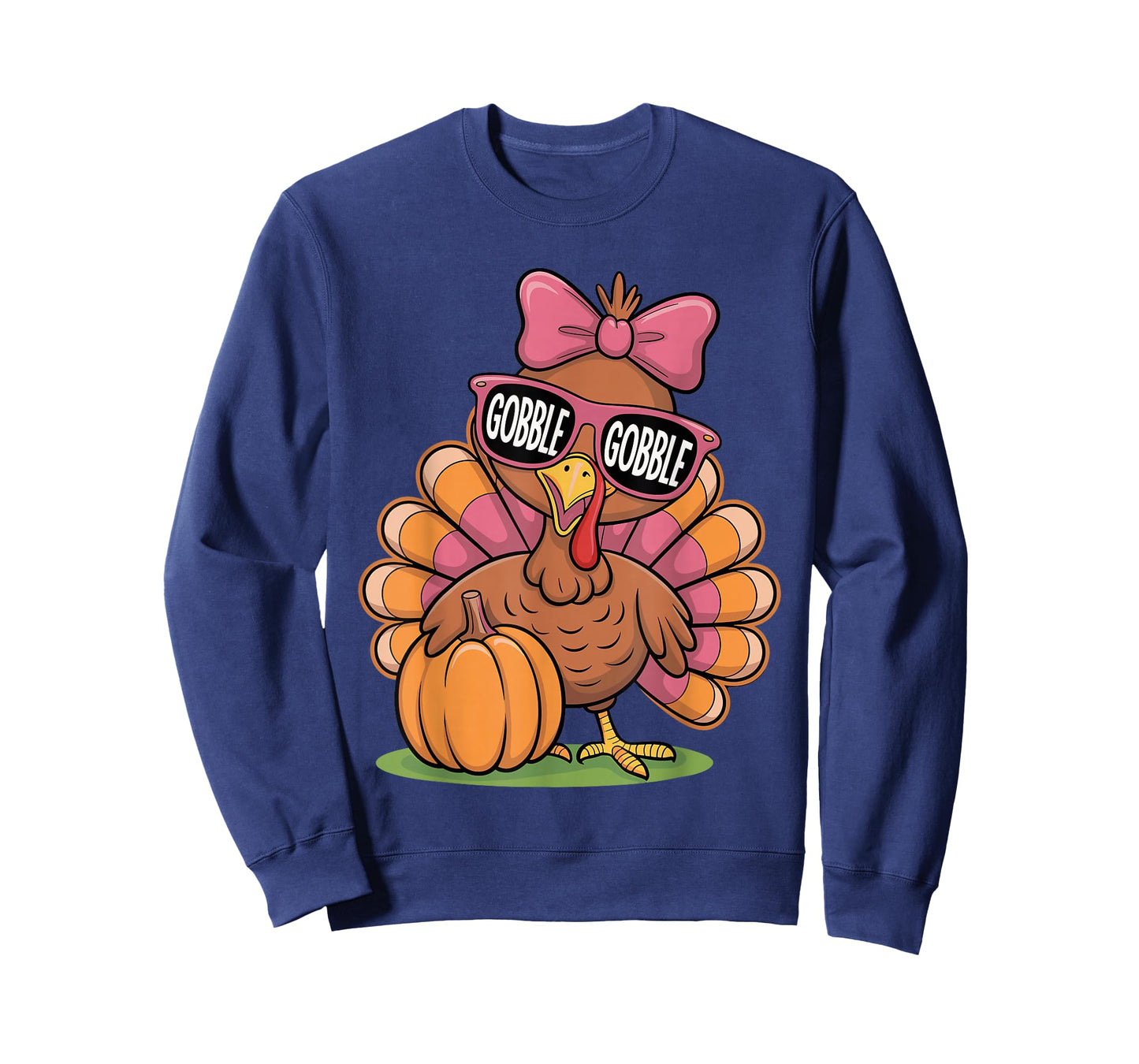 Cute Gobble Turkey Thanksgiving Girls Toddlers Bow T-Shirt