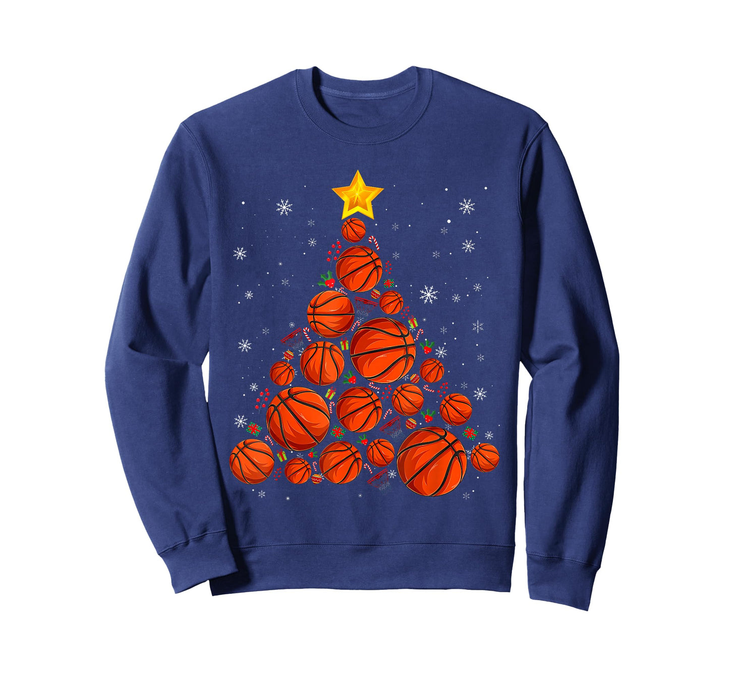 Basketball Christmas Tree Xmas Santa Sports Mens Womens Kids T-Shirt
