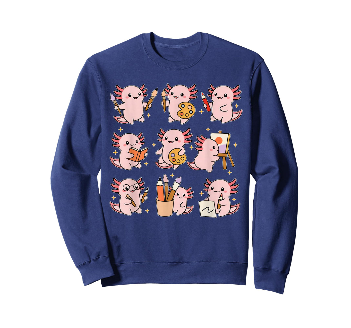 Cute Axolotl Artist Kawaii Student Painting Drawing Art T-Shirt