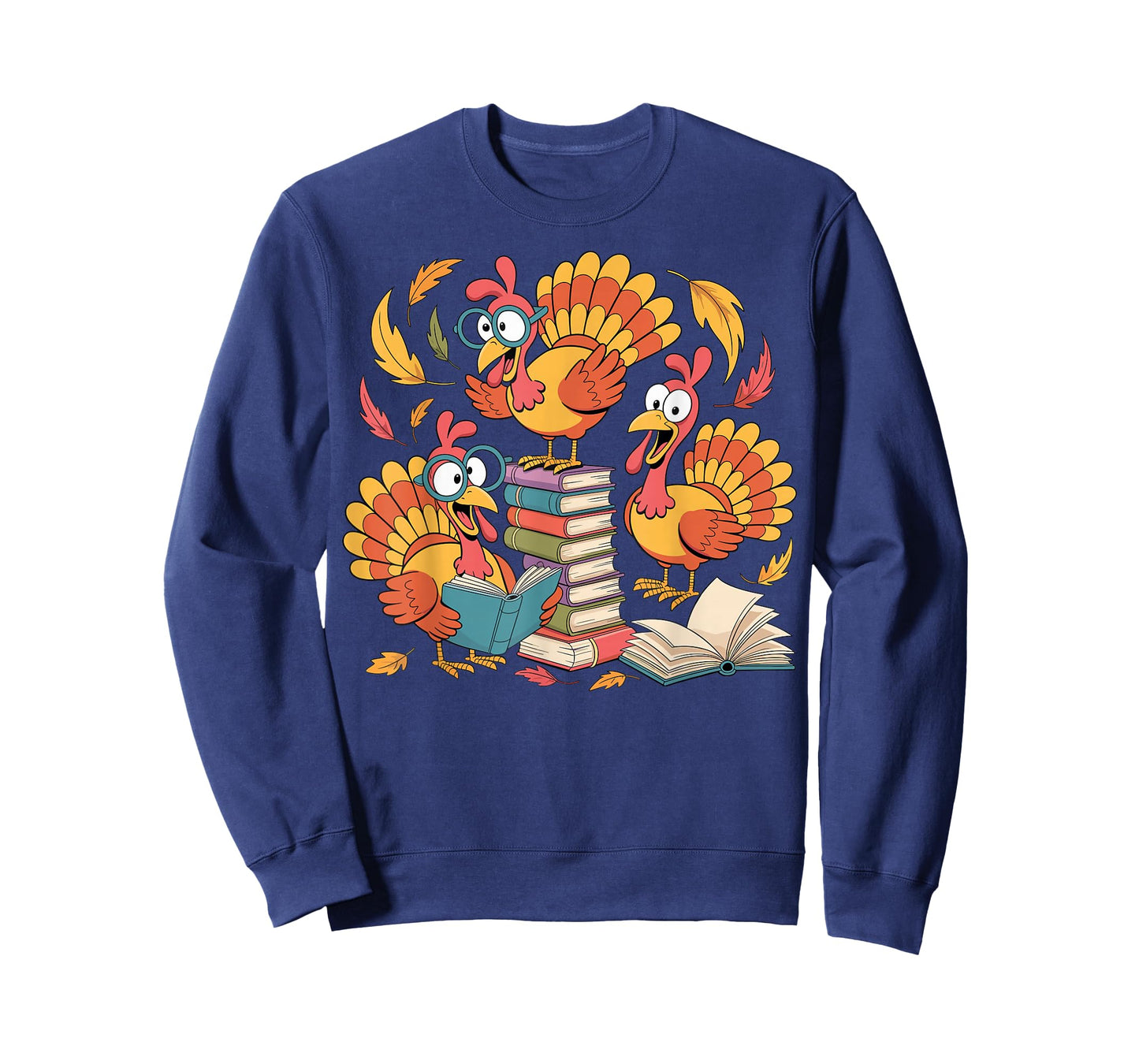 Turkey Reading Books Fall Thanksgiving Teacher Librarian T-Shirt
