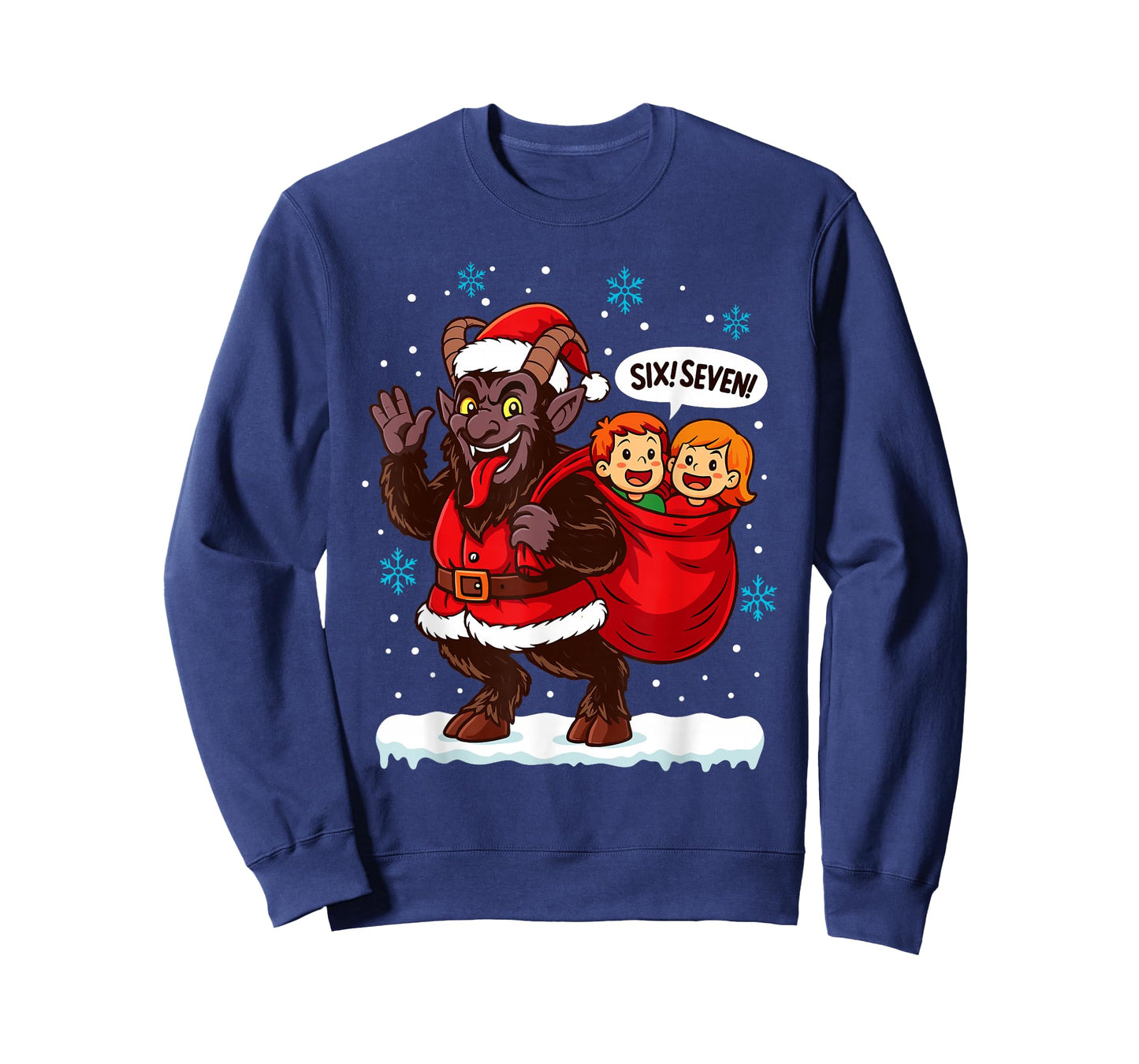Six Seven Krampus Men Women Kids Ugly Christmas T-Shirt