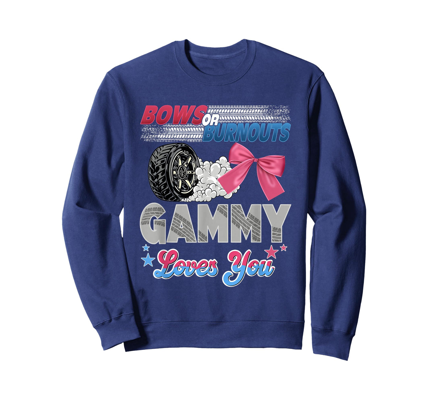 Burnouts or Bows Gammy Loves You Gender Reveal Party T-Shirt