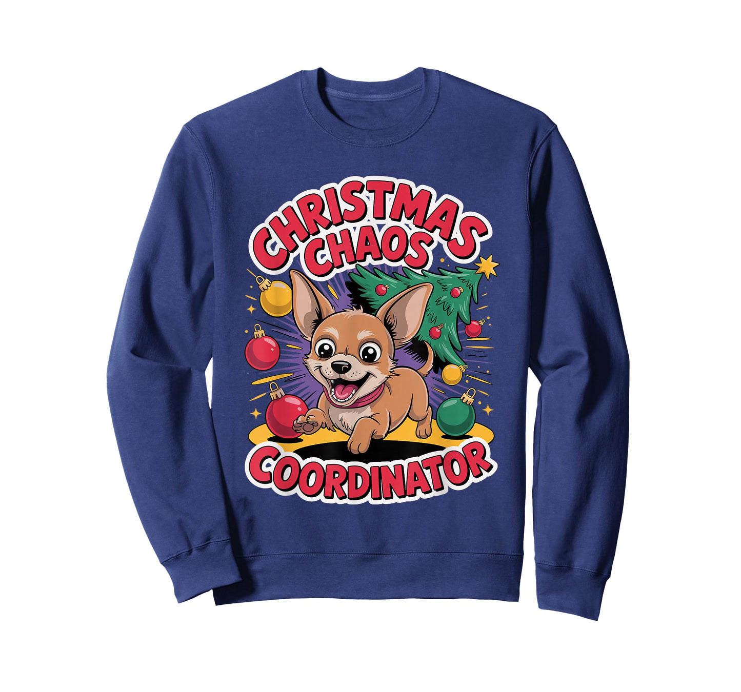 Christmas Chaos Coordinator Xmas Puppy Funny Chiweenie T-Shirt