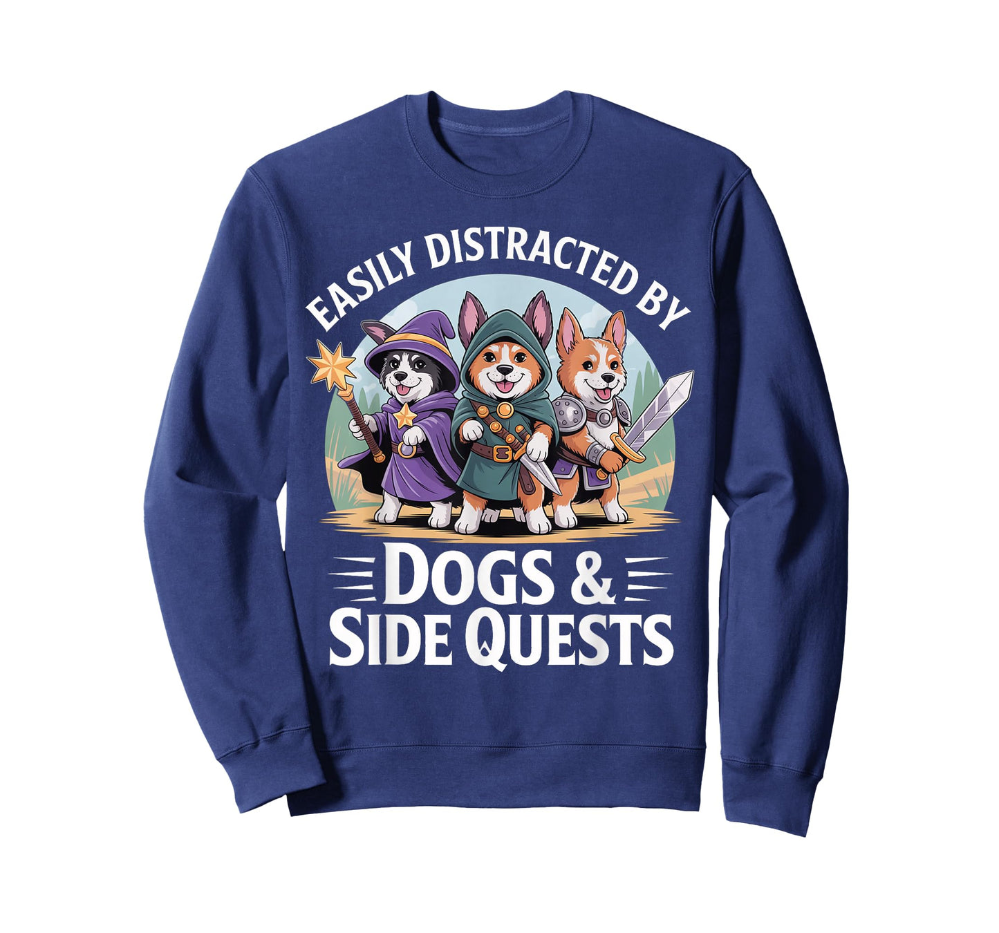 Gamer Side Quest Dog Funny RPG Games Gaming T-Shirt