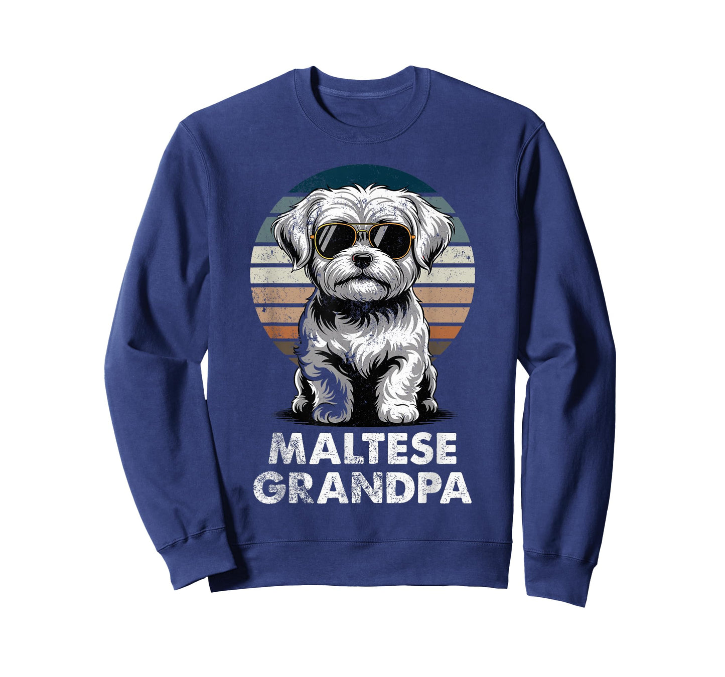 Cool Retro Maltese Grandpa Funny Vintage Dog Owner T-Shirt