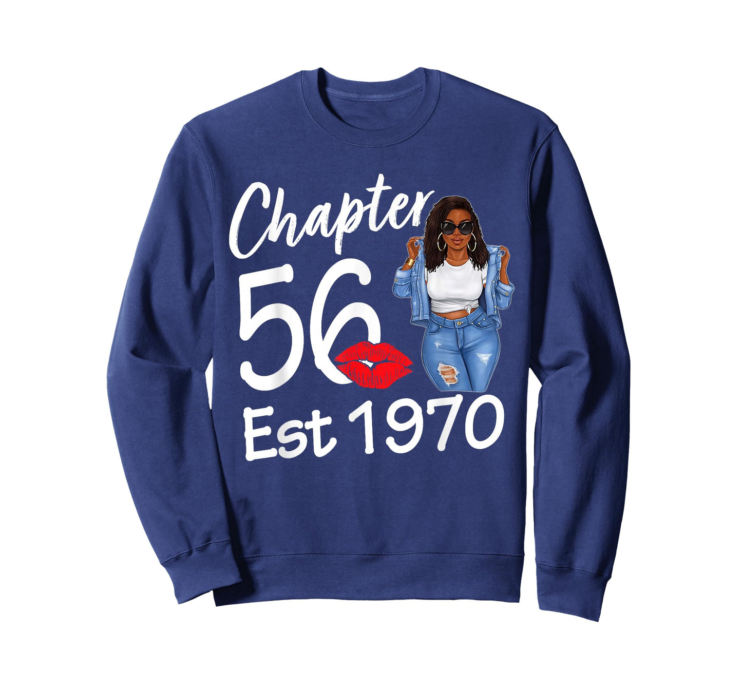 Chapter 56 Est 1970 56th Birthday Afro Black Queen T-Shirt