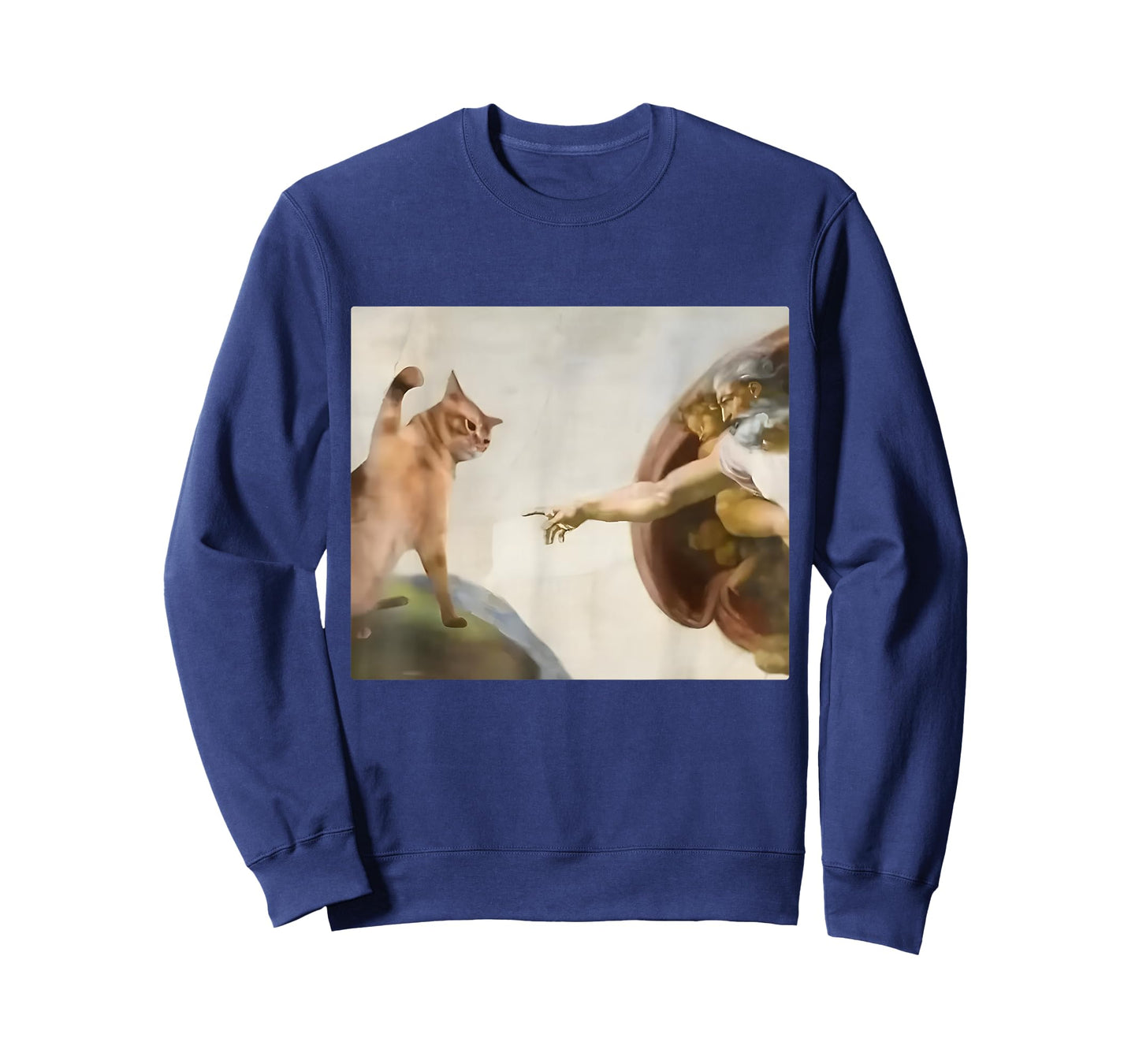 Funny Cat Slap Creation of Adam Cat Meme Stupid Brain Rot T-Shirt