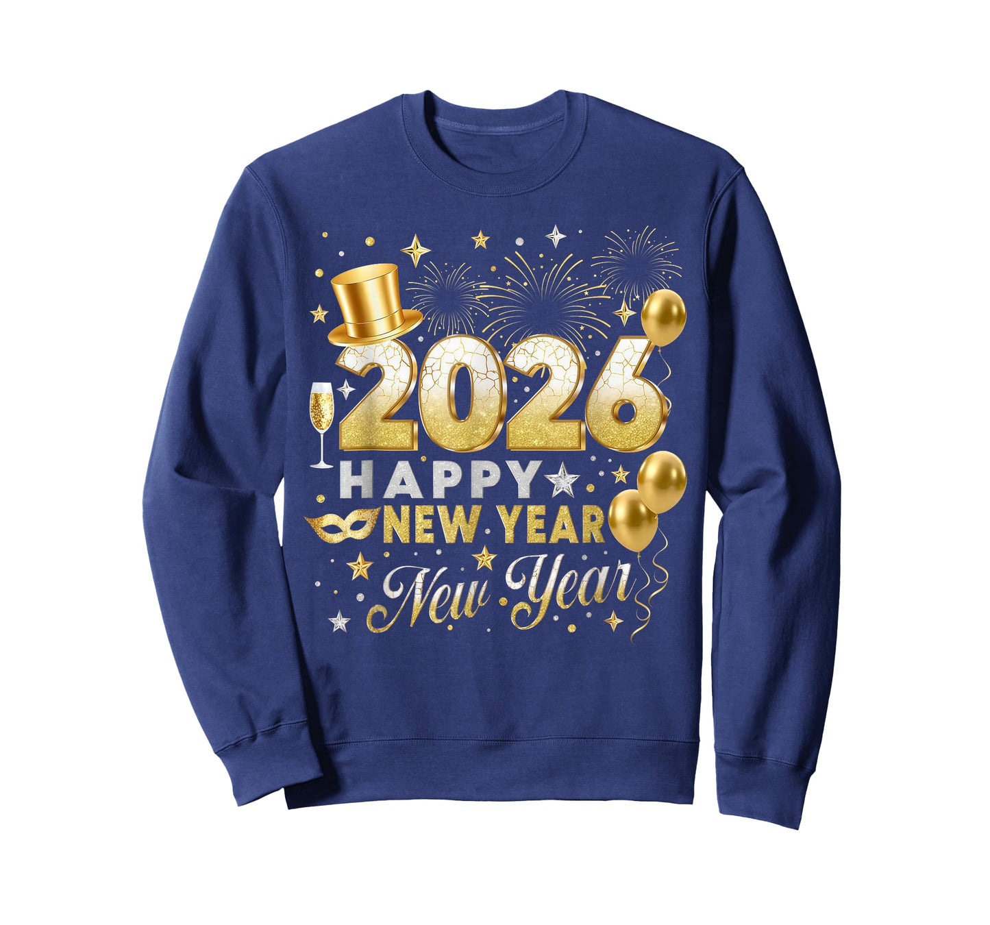Happy New Year Party 2026 Fireworks Family Matching T-Shirt