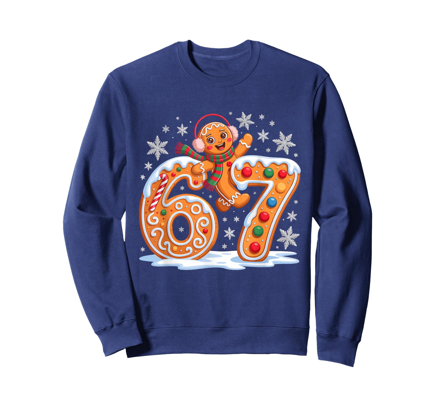 Funny Gingerbread Six Seven 67 Ice Cream Drip Christmas Girl T-Shirt