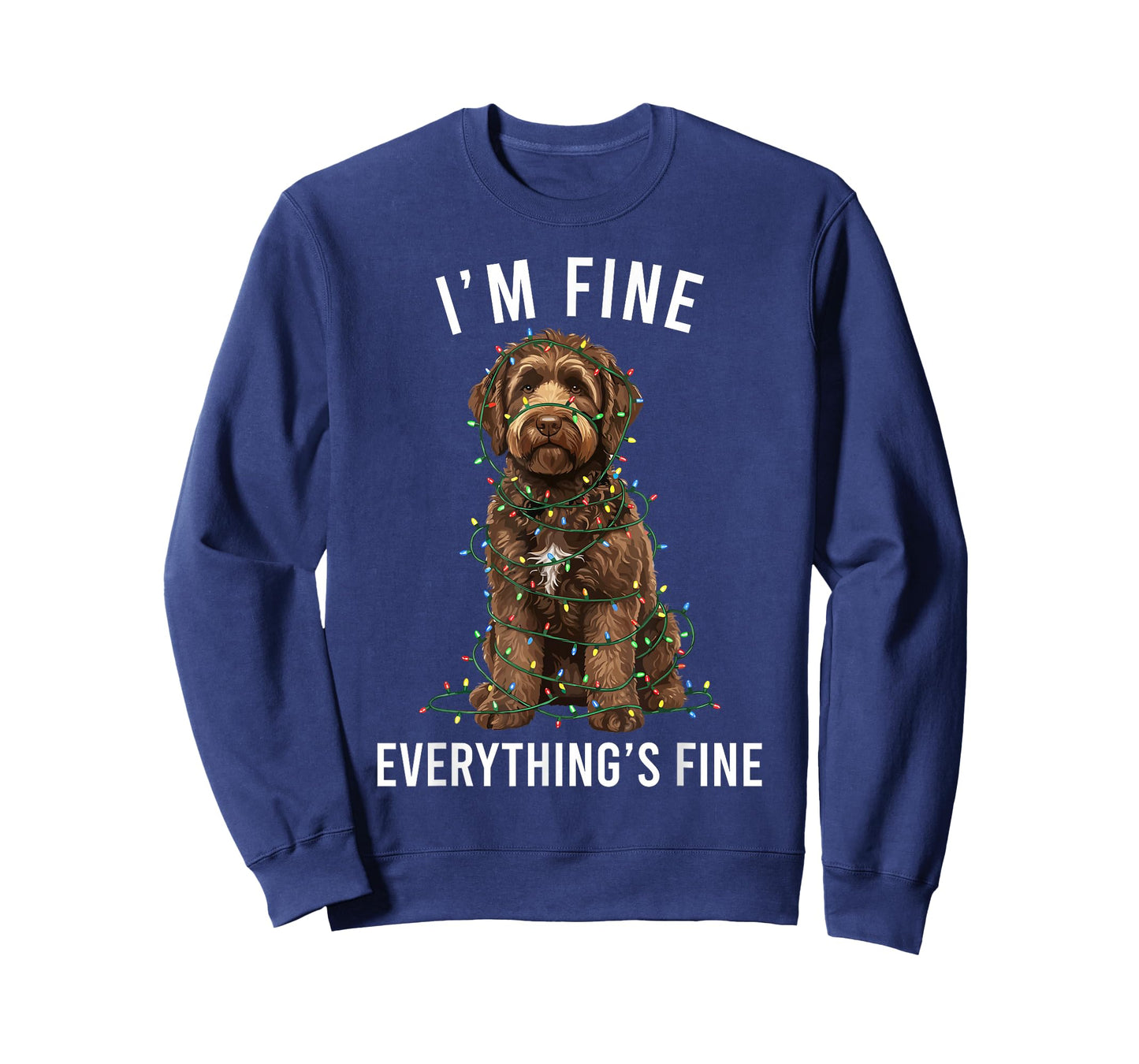Labradoodle Christmas I'm Fine Everything is Fine Doodle Dog T-Shirt
