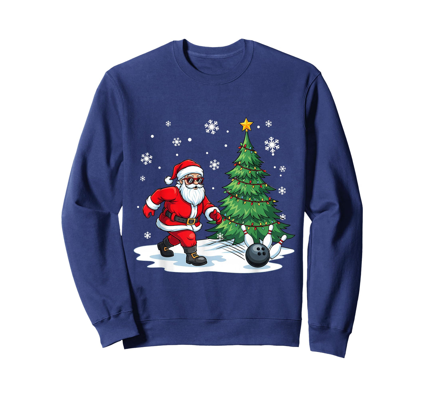 Merry Christmas Santa Playing Bowling Sport Lovers T-Shirt