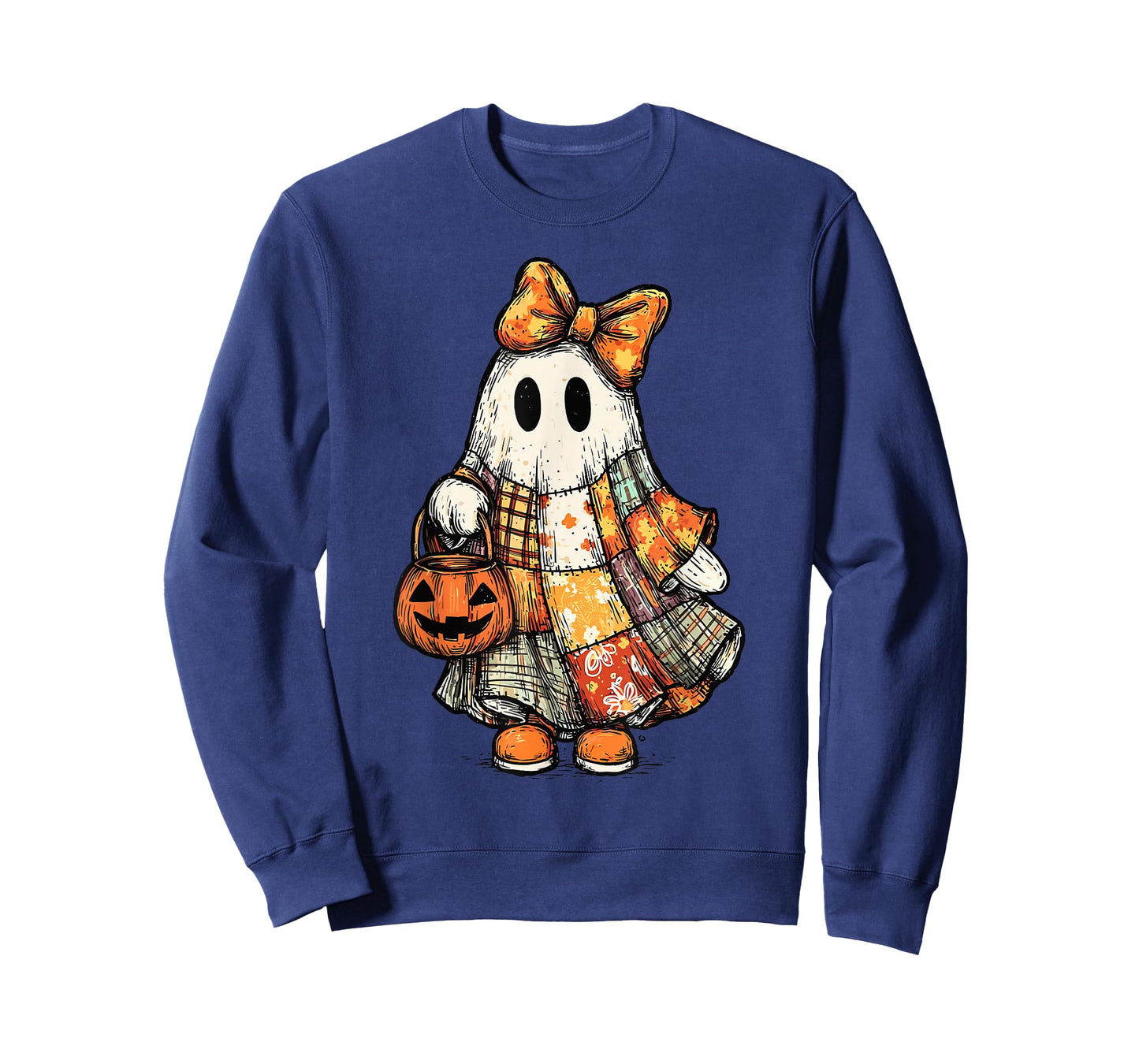 Halloween Boo Ghost Patchwork Quilter Quilting Sewing Womens T-Shirt