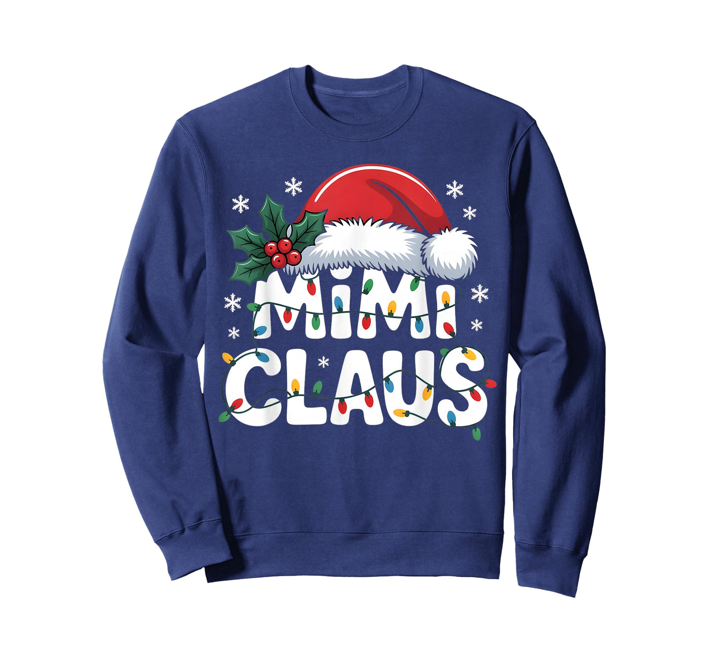 Mimi Claus Christmas Lights Santa Family Matching Holiday T-Shirt