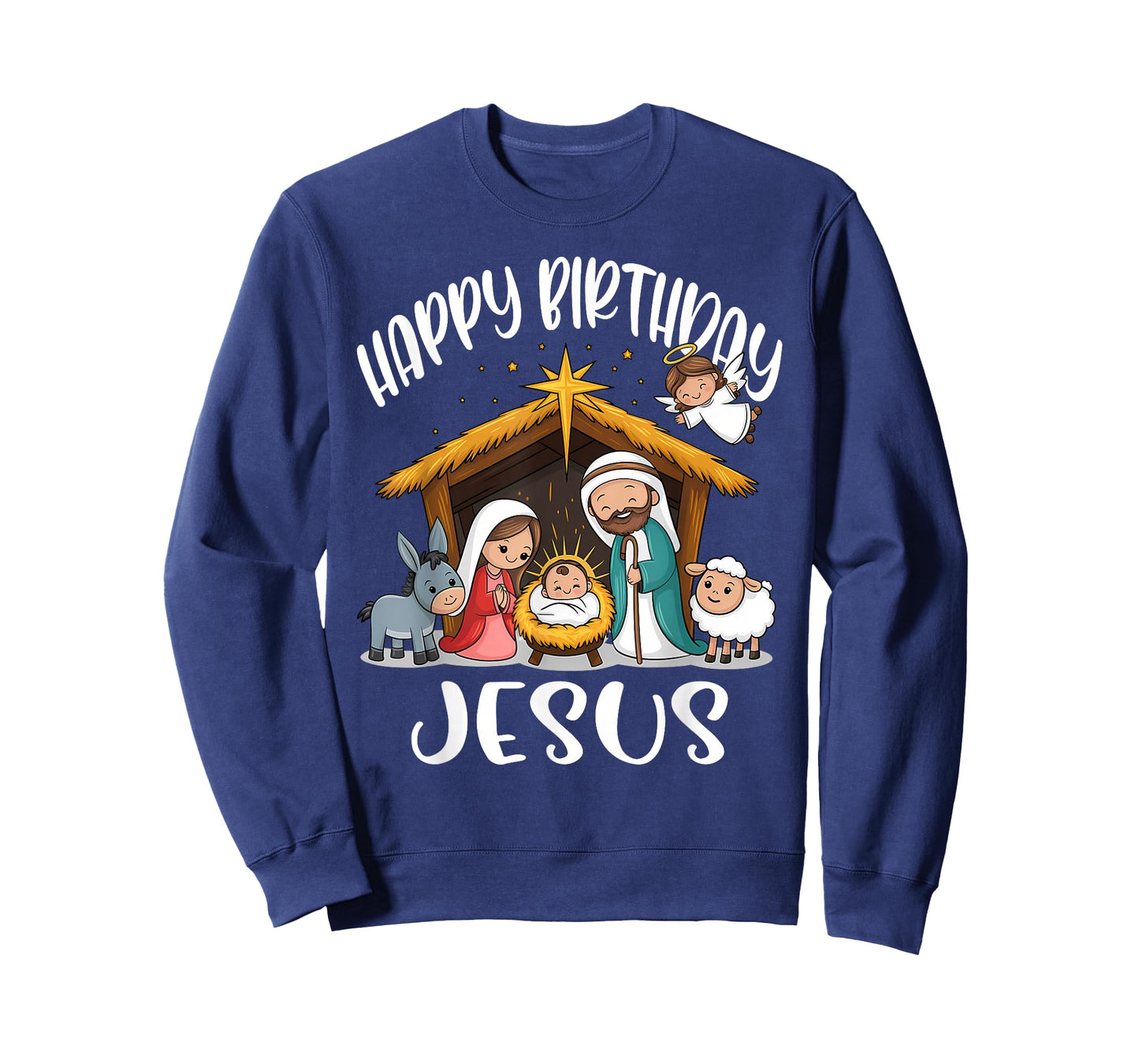 Merry Christmas Family Kid Nativity Happy Birthday Jesus T-Shirt