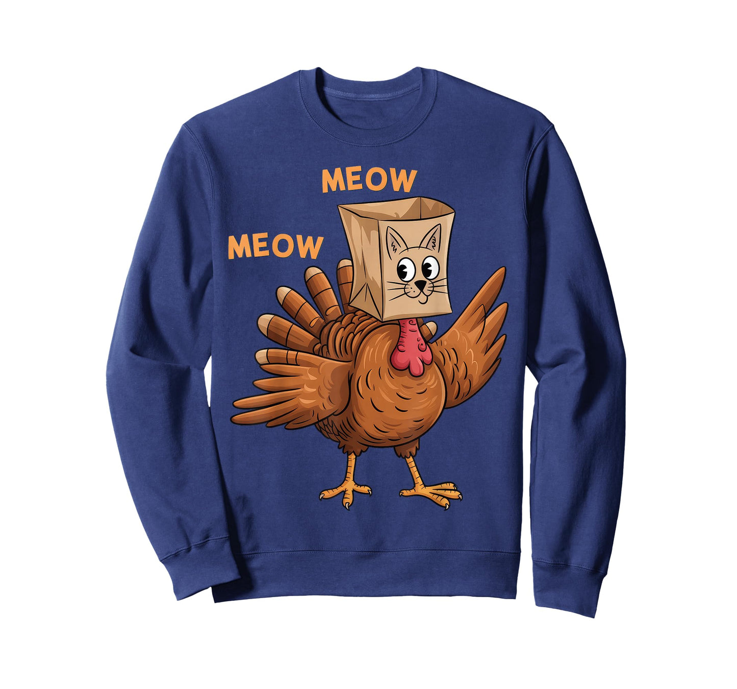 Thanksgiving Cat Fake Cat Meow Thanksgiving T-Shirt