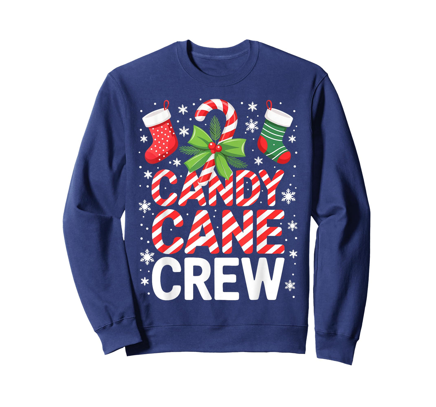 Candy Cane Crew Shirt Adult Men Women Kids Christmas Pajamas T-Shirt