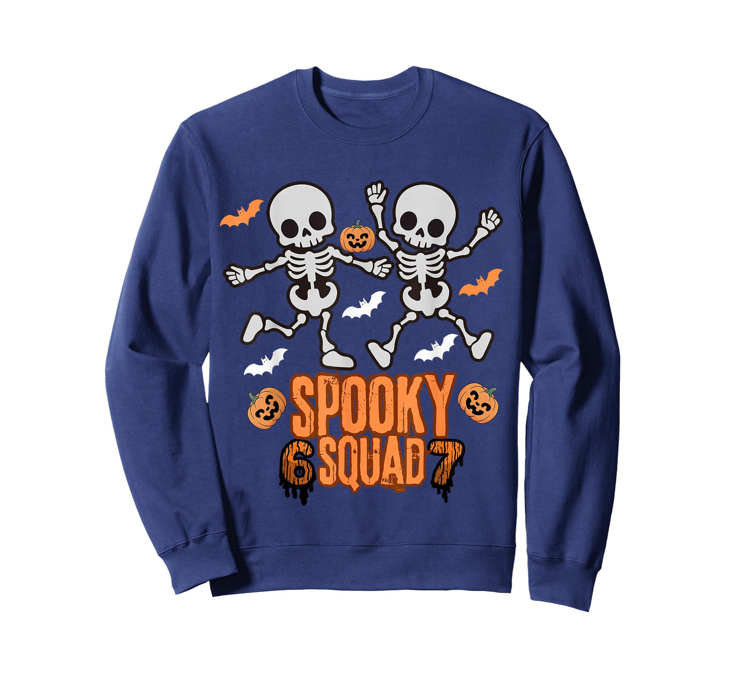 Funny 67 Spooky Squad 6 7 Numbers Six Seven Kids Skeleton T-Shirt