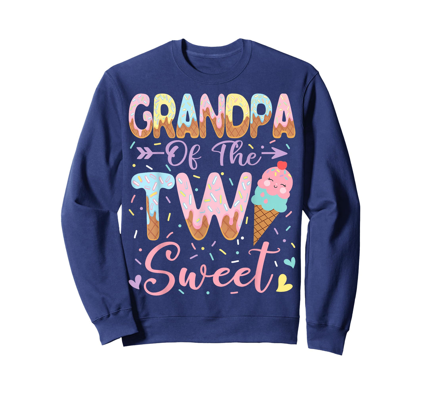 Grandpa of The Two Sweet 2nd Birthday Girl Ice Cream T-Shirt