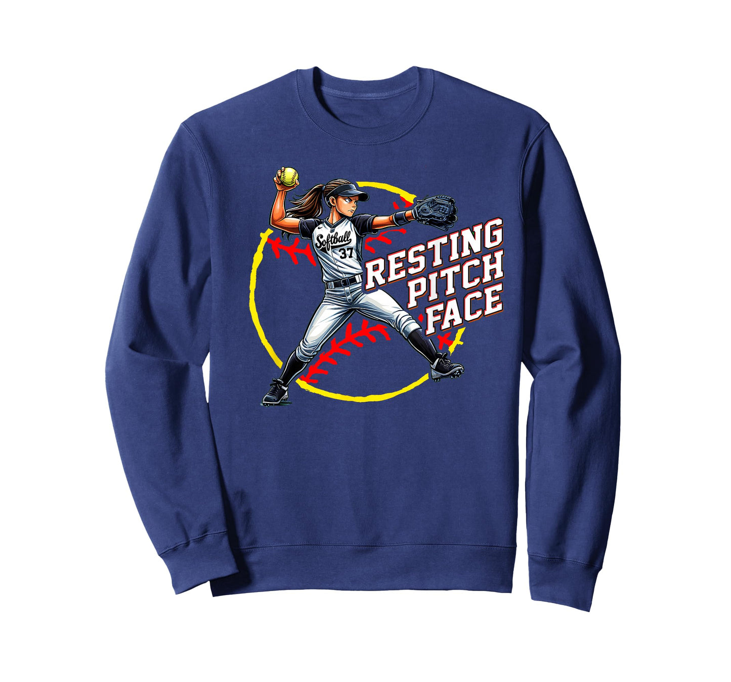 Softball Resting Pitch Face Sassy Girls Softball Humor T-Shirt