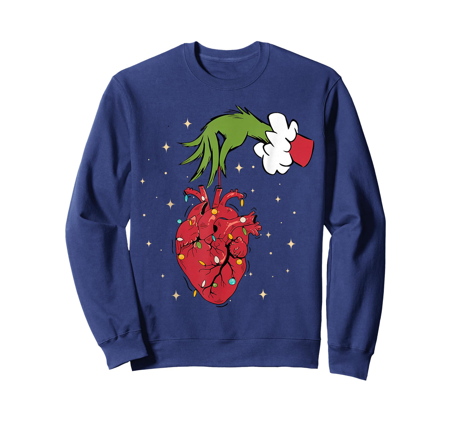 Funny Elf Hands Heart Cardiac Crew Squad Matching Group Pjs T-Shirt