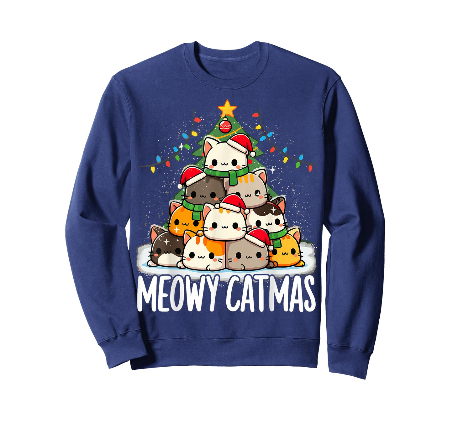 Christmas Meowy Catmas Tree Xmas Cat T-Shirt