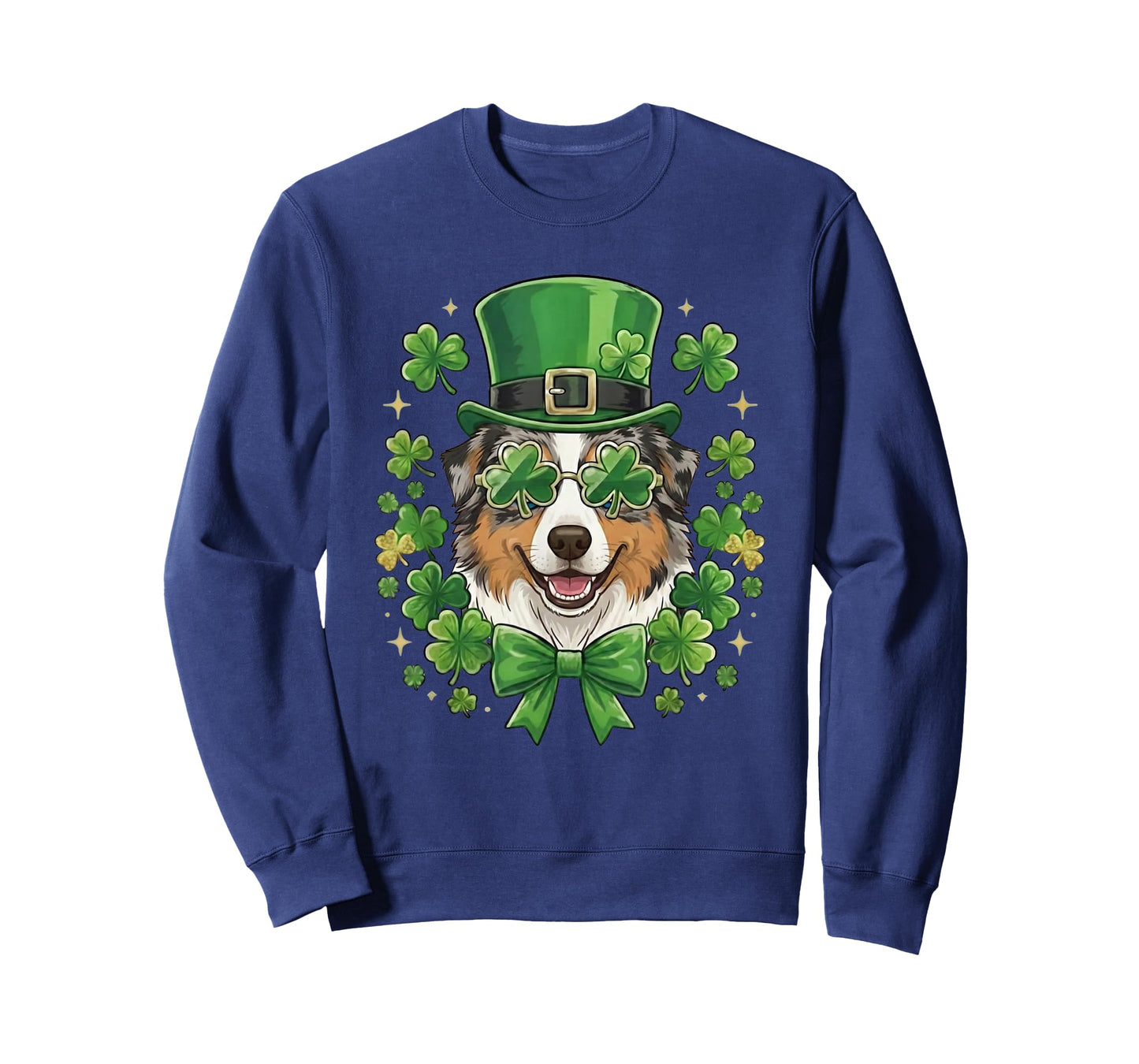 St Patricks Day Australian Shepherd Dog Leprechaun Hat T-Shirt